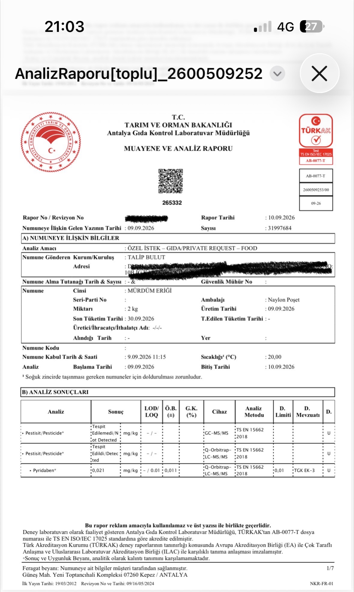 Pestisit Analizli Dalından Taze Mürdüm Eriği 10 KG - Görsel 6
